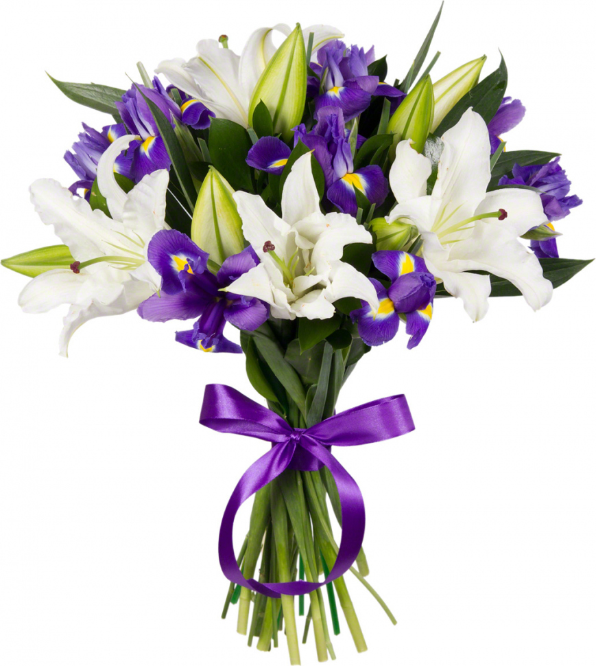 Букет из лилий и ирисов Букет «Весеннее чувство»